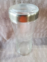 Clear Glass and Metal Kitchen Jar