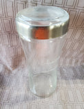 Clear Glass and Metal Kitchen Jar