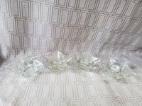 Set of 4 Clear Glass Star Candlestick Holders