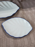 Set of 4 IDG Blue and White Leaf Plates