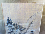 Asian Inspired Mountain Landscape Watercolor Print