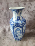 Blue and White Ceramic Bud Vase