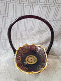 Italian Art Amethyst Glass Basket