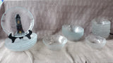 20 Piece Clear Glass Flower Petal Dish Set