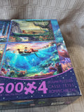 Disney Thomas Kinkade Set of 4 500 Piece Puzzle Box UNOPENED