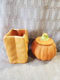 Pair of Terracotta Jack-O-Lantern Candle Votives