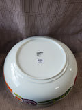 5 Piece Crate & Barrel Jane Dixon Vegetable Motif Salad Serving Bowl and Salad Bowl Set