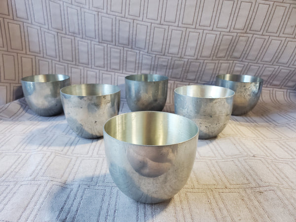 (A) 6 Piece Lot of Assorted Pewter Jefferson Cups
