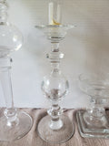 Lot of Clear Glass Candle Holders
