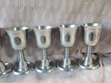 Set of 8 Pewter Wine Goblets