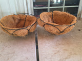 Two Hanging Wire Planters w/Liners-B