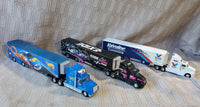 Lot of 3 Toy Racing Team Transport Trailers
