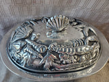 Metal Beachy Covered Casserole Dish