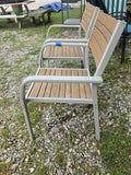 Wood and Aluminum Outdoor Chair Pair