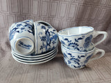10 Piece Blue Danube Teacup and Saucer Set