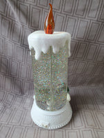 Santa and Snowman Candle Glitter Globe WORKS