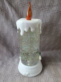 Santa and Snowman Candle Glitter Globe WORKS