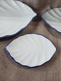 Set of 4 IDG Blue and White Leaf Plates