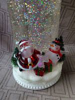 Santa and Snowman Candle Glitter Globe WORKS