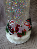 Santa and Snowman Candle Glitter Globe WORKS