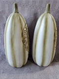 Pair of Resin Day of the Dead Sugar Skull Gourds