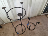 Two Black Metal Plant Stands
