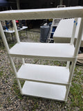 4-Tier White Plastic Shelving Unit (D)