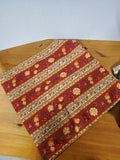 20 Piece Reversible Red and Yellow Floral Quilted Placemat and Fabric Napkin Set