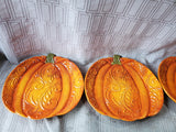 Set of 4 Pier 1 Orange Pumpkin Salad Plates