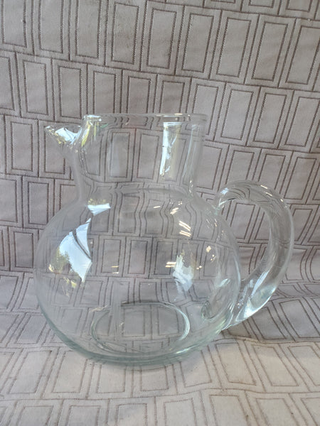 Clear Glass Pitcher with Monogrammed "L"
