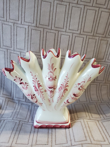 Andrea by Sadek Jay Willfred Red and White 5 Finger Vase