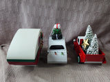 Lot of 3 Metal Christmas Car Figurines