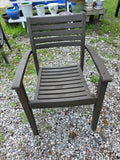 Large Lightweight Brown Wooden Painted Table w/Two Chairs