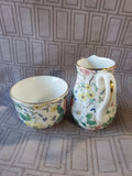 Staffordshire Floral Creamer and Sugar Set