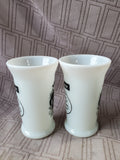 Pair of Vintage Hopalong Cassidy Milk Glass Tumblers