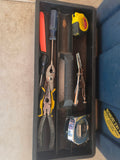 Blue Plastic Tool Box w/Some Tools Inside