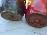 Two Small Glazed Terracotta Planters