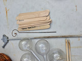 Gardening Lot -Plastic Watering Bulbs (16), Markers, Basket