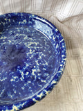 Bennington Blue Pottery Spongeware Deep Dish Pie Pan (AAA)