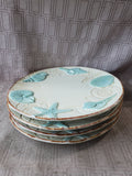 Set of 4 Cracker Barrel Stoneware Beach Themed Dinner Plates