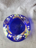 Hand Painted Blue Glass Ashtray