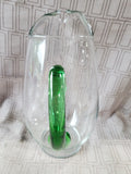 Clear Glass and Green Handle Pitcher