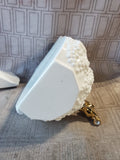 White Ceramic Wall Pocket with Decorative Spigot