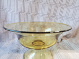Amber Glass Pedestal Centerpiece Bowl
