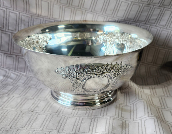 (B) Silverplate Footed Punch Bowl