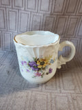 Vintage Floral Porcelain Mustache Cup