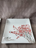 2 Piece Christmas Cookie Platter Lot