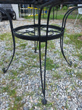 Black Metal Patio Dining Table w/Scroll Work Accents