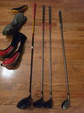 Men's TaylorMade R7 Woods (Driver, 3, 5) + Adams Idea Hybrid Club