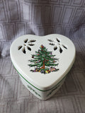 Spode "Christmas Tree" Pierced Heart Shaped Box